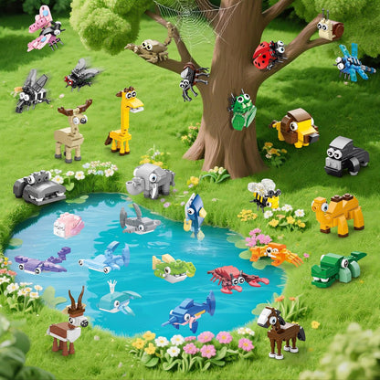 30 Packs Party Favors for Kids, 888 PCS Animal Building Blocks Mini Sets Party Favors for Goodie Bags Stuffers Classroom Prizes Return Gifts Birthday Bulk Gifts for Boys Girls Student Ages 6+