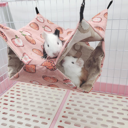 LEFTSTARER Guinea Pig Rat Ferret Hammock Bed Chinchilla Hamster Squirrel Hanging Hammock Summer Ice Surface Bed Cage Stuff Accessories