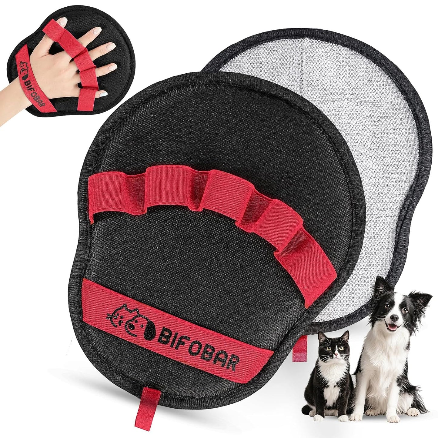 Pet Hair Removal Glove - Magic Brush Electrostatic Mitt for Dogs & Cats, Reusable Grooming Gloves - Dog Hair Remover Tool with 5-Finger Design for Couch, Carpet, Furniture, Laundry & Clothing