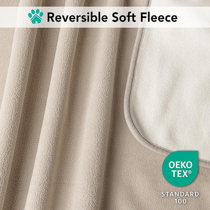 PetAmi Waterproof Dog Blanket for Small Medium Pets Dogs Cats, Pet Couch Cover Protector for Furniture, Reversible Washable Soft Fleece Cat Blanket for Bed Couch Sofa, 29x40 (Taupe/Beige)