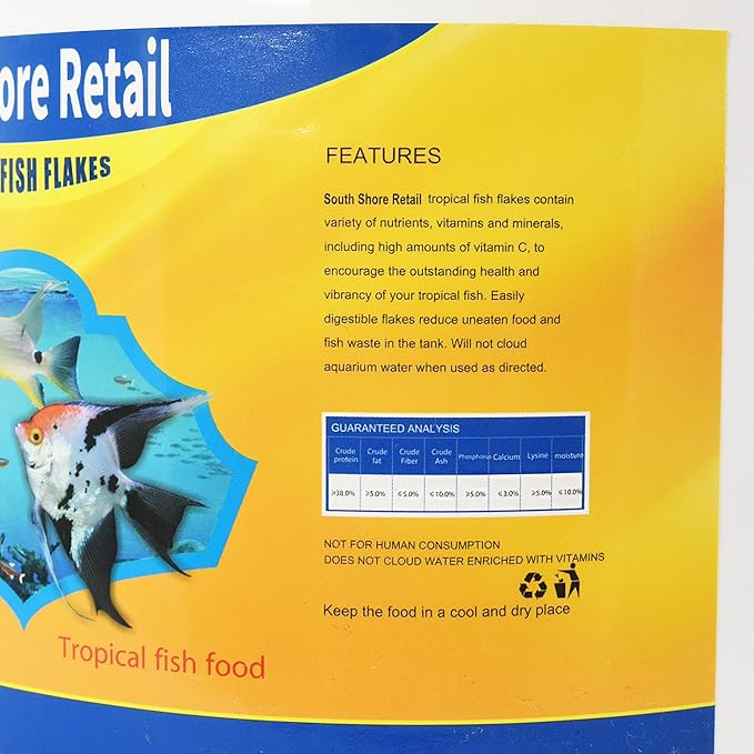 Color Enhancing Tropical Fish Food Flakes - 2.5lb Bulk Fish Food| Veteran Owned - Suitable for all Freshwater, Marine, Pond, And Goldfish | Nutritious Diet with Shrimp, Plankton, and Spirulina