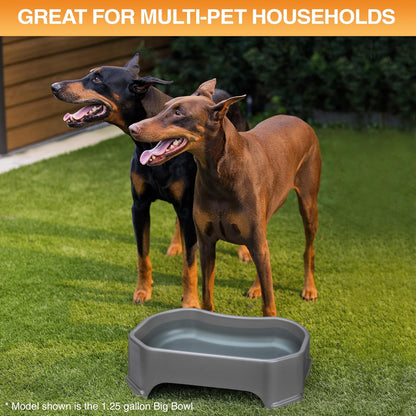 Neater Pet Brands Extra Large Water Bowl for Dogs, Outdoor Dog Water Bowl (2.25 Gallon Extra-Large Capacity), Big Trough Style Food Dish for Indoors or Outside, No Spill Large Dog Bowls, Gunmetal Grey