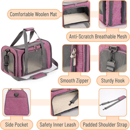 Mr. Pen- Pet Carrier, Pink, Soft-Sided Cat & Dog Carrier, Bag for Travel