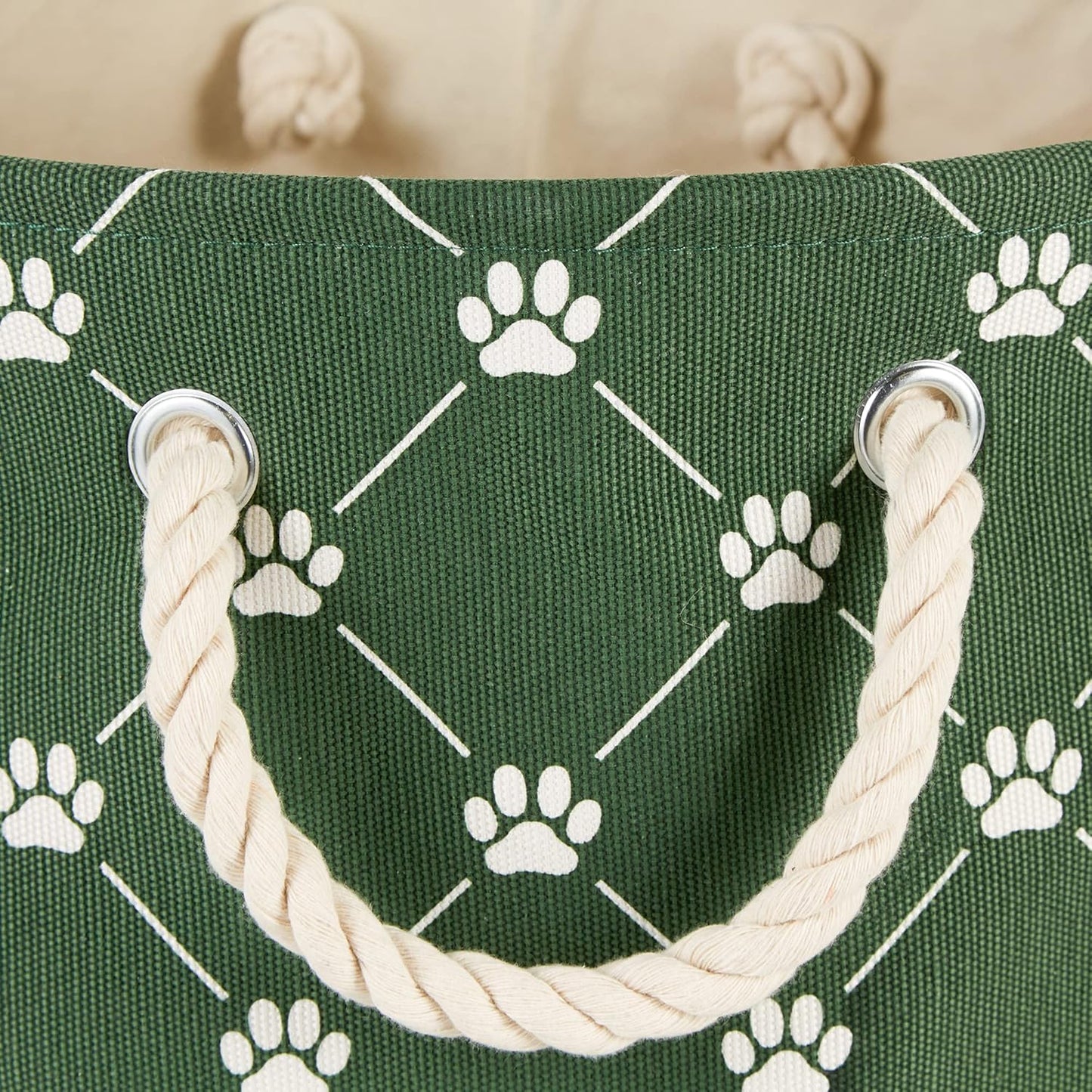 Bone Dry Pet Storage Collection Paw and Bone Print, Large Rectangle, 17.5x12x15 Hunter Green Trellis