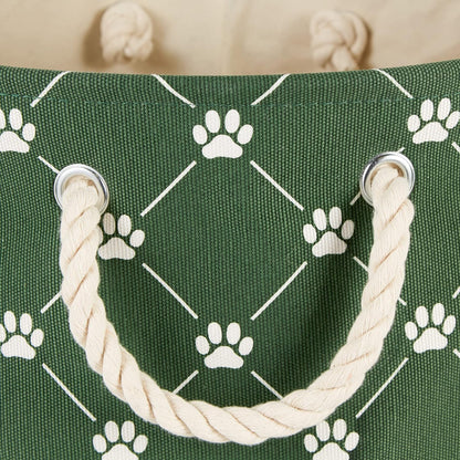 Bone Dry Pet Storage Collection Paw and Bone Print, Large Rectangle, 17.5x12x15 Hunter Green Trellis