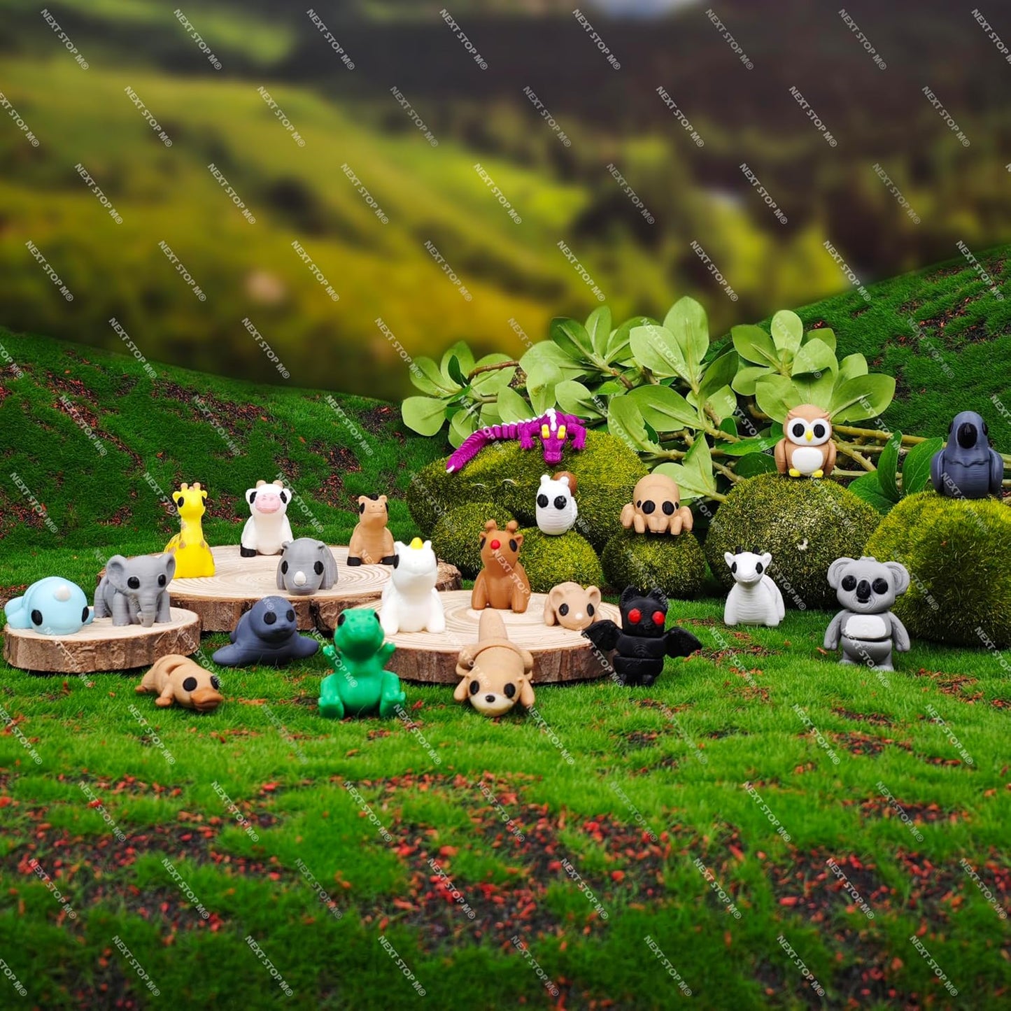 22 pcs Animal Figurines, 3D Printed Animal Figurines Set, Articulated, Party Favors, Pocket Fidget Toys Bulk, Goodie Bag Stuffers, Gifts for Boys Girls Toddlers, Office Desk Pets, Classroom rewards