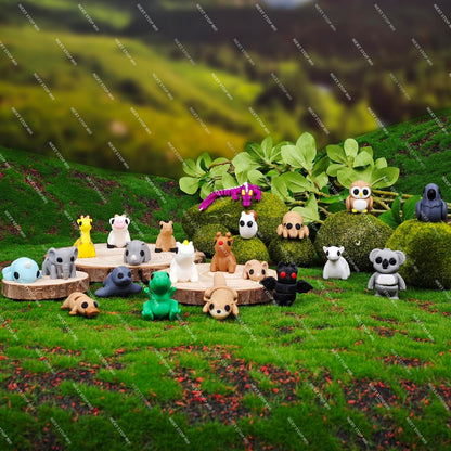 22 pcs Animal Figurines, 3D Printed Animal Figurines Set, Articulated, Party Favors, Pocket Fidget Toys Bulk, Goodie Bag Stuffers, Gifts for Boys Girls Toddlers, Office Desk Pets, Classroom rewards