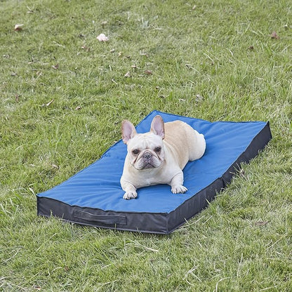 Outdoor Dog Bed for Large Dogs, Waterproof and Portable with Washable Cover, Foldable Cooling Orthopedic Bed for Outside and Indoor Use, 35" All Weather
