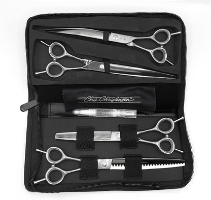 Chris Christensen Classic Series Grooming Shears, Full Set of Shears With Case, Groom Like a Professional, Any Skill Level, Made From 440C Japanese Steel