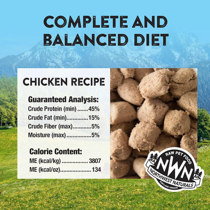 Northwest Naturals Freeze-Dried Chicken Cat Food - Bite-Sized Nibbles - Healthy, Limited, Human Grade Ingredients, All Natural, Proudly Made in USA, 11 Oz (Pack of 3)