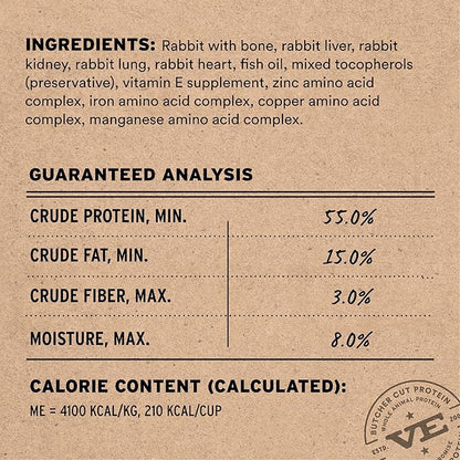 Vital Essentials Freeze-Dried Raw Rabbit Meal or Mixer Cat Food Crunchy Nibs, 8 oz