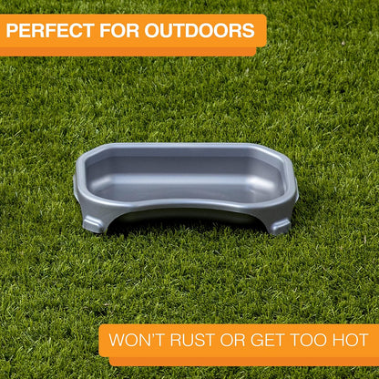 Neater Pet Brands Large Capacity Cat Bowls, Water Bowl for Cats, Reptiles, Chickens, Birds, & Small Animals, Cat Food Bowl (6 Cups), Indoor or Outdoor Water Trough & Feeder, Gunmetal Grey