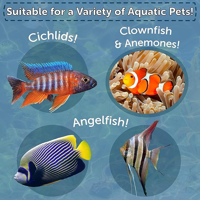 Aquatic Foods Inc. Pacific Plankton, Freeze Dried Plankton for Marines, Corals, Anemones, Cichlids, Discus, Tetras, Goldfish, Angel Fish, 12-Type Pellet Mix, 4-Type Wafer Mix Included...1.2oz Canister