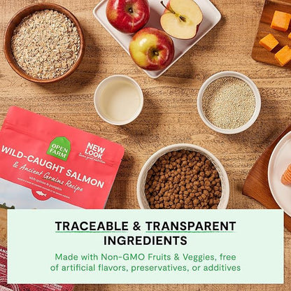 Open Farm, Ancient Grains Dry Dog Food, Protein-Rich & Nutrient Dense, 90% Animal Protein Mixed with Non-GMO Fruits, Veggies and Superfoods, Catch-of-The-Season Whitefish Recipe, 4lb Bag