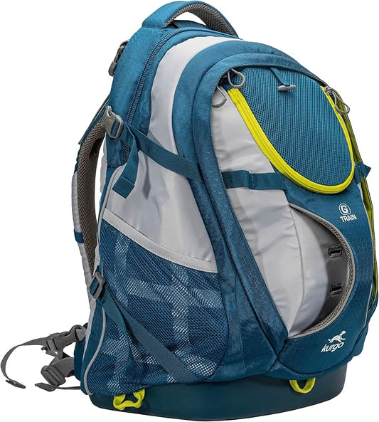 Kurgo G-Train Dog Carrier Backpack - Comfortable Travel Bag for Pets Up to 25 lbs - Waterproof Bottom - Multi-Compartment Pack - Dog Hiking Gear - Rugged Adventure Backpack - Ink Blue