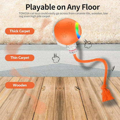 Interactive Cat Toys for Indoor Cats-Fast Rolling on Carpet,Automatic Cat/Kitten Toys for Bored Indoor Cats,Motion Activated