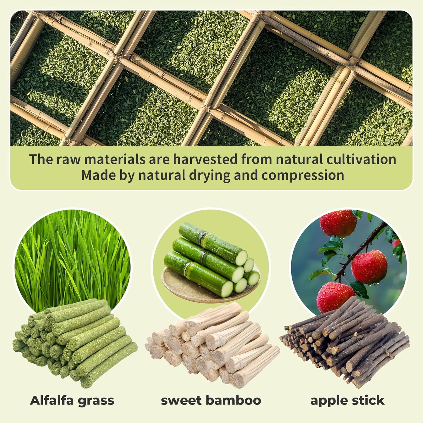 Alfalfa Sticks 250g Natural Molar Wood Treats Toys for Small Animals, Rabbits, Guinea Pig, Bunny, Hamster, Rat, Chinchillas