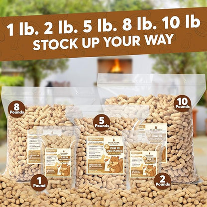8 LB - Raw Peanuts For Squirrels, Raw In Shell Peanuts For Birds and Wildlife- Squirrel Food, Wild Bird Seed - Grown in The USA