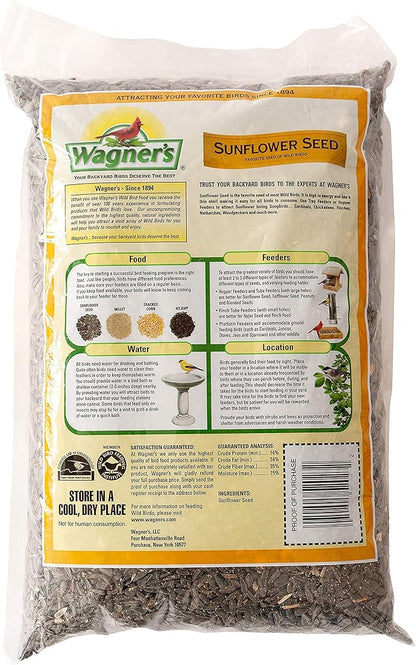 Wagner's 52023 Black Oil Sunflower Seed Wild Bird Food, 5-Pound Bag