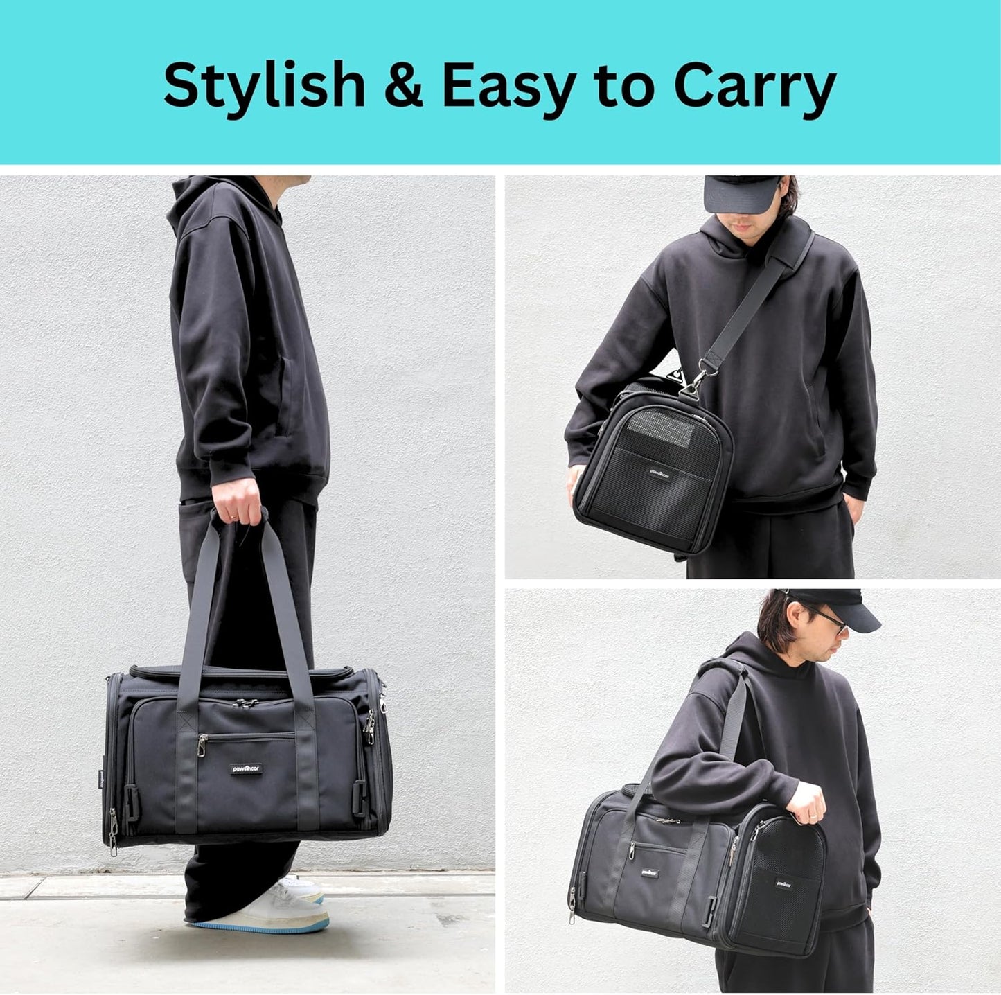 Crash-Tested Dog Carrier & Small Dog Car Seat (Test with FMVSS 213b - 5 Star Safety Rated by CPS) | Cat Carrier Soft - Expandable, Zipper Locks, Fan Pocket | Best for Safe Travel - For Pet Up to 13lbs