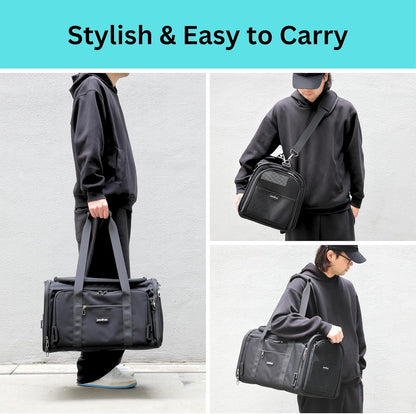 Crash-Tested Dog Carrier & Small Dog Car Seat (Test with FMVSS 213b - 5 Star Safety Rated by CPS) | Cat Carrier Soft - Expandable, Zipper Locks, Fan Pocket | Best for Safe Travel - For Pet Up to 13lbs