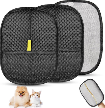 Pet Hair Removal Gloves for Cats & Dogs, 2pcs Reusable Electrostatic Pet Hair Remover Glove, Strong Adsorption Pet Hair Remover Tool to Quickly Clean Animal Hair for Clothes, Bedding, Sofa, Carpet