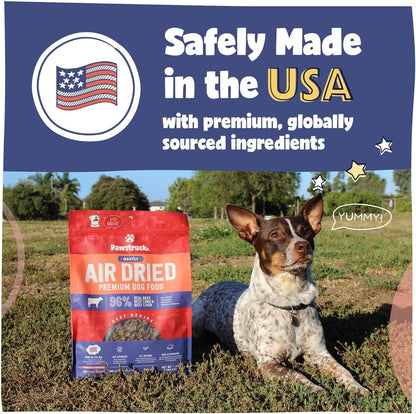 Pawstruck Air Dried Dog Food with Real Beef, Grain Free, Made in USA, Non-GMO, Vet Recommended, High Protein Limited Ingredient Full-Feed, All Breeds & Ages, 2.5oz Trial Bag
