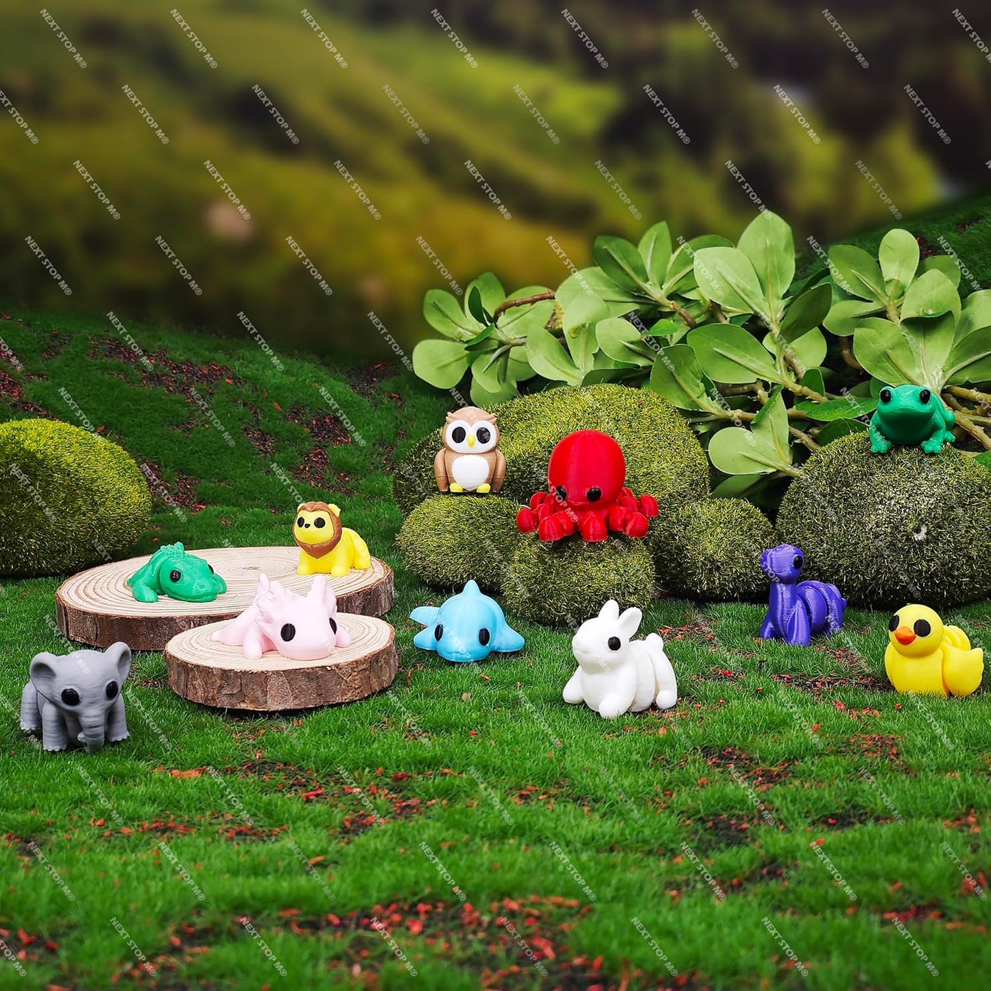 11 pcs Animal Figurines, 3D Printed Animal Figurines Set, Articulated, Party Favors, Pocket Fidget Toys Bulk, Goodie Bag Stuffers, Gifts for Boys Girls Toddlers, Office Desk Pets, Classroom rewards