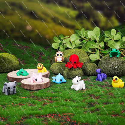 11 pcs Animal Figurines, 3D Printed Animal Figurines Set, Articulated, Party Favors, Pocket Fidget Toys Bulk, Goodie Bag Stuffers, Gifts for Boys Girls Toddlers, Office Desk Pets, Classroom rewards