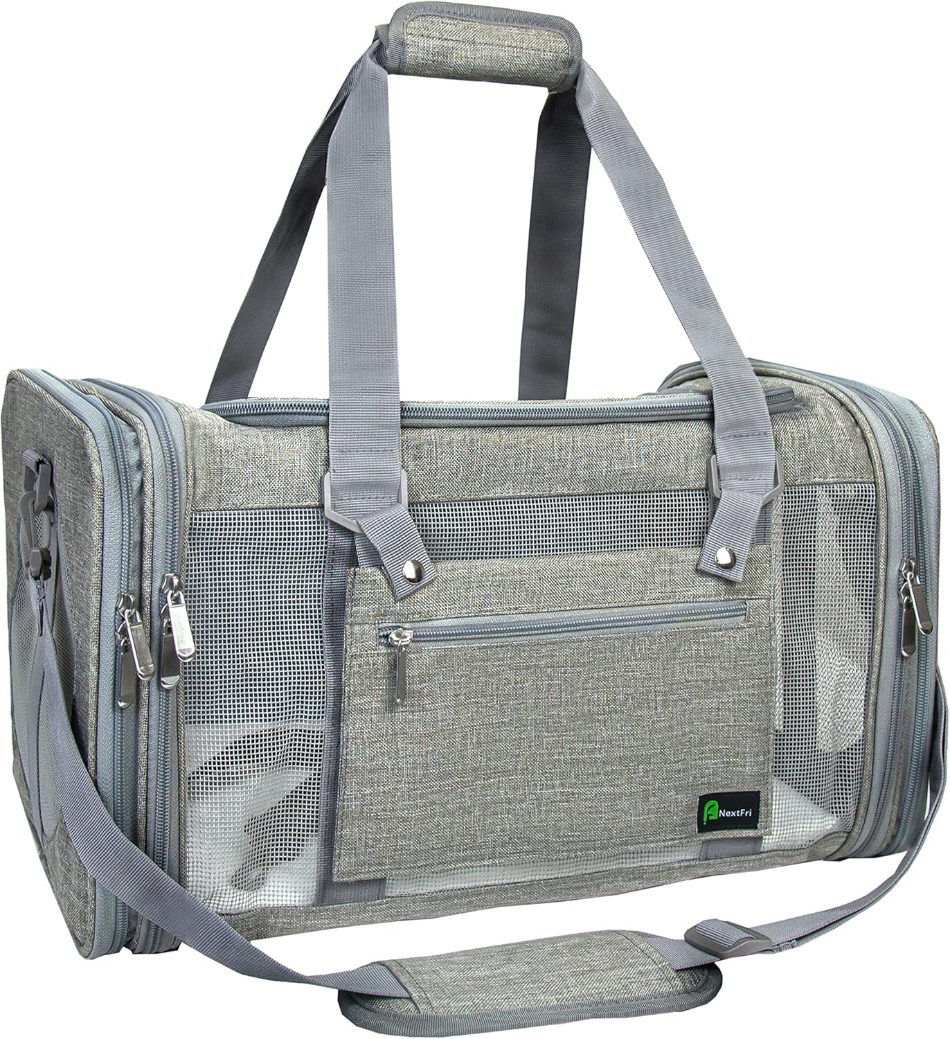 Soft-Sided Pet Carrier for Cats Small Dogs of 15 Lbs Medium Grey