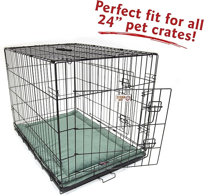 Majestic Pet Dog Crate Mat - Machine Washable Soft Plush Pet Bed Pad for Crates & Kennels, USA Crafted, 24"x18" Villa Azure
