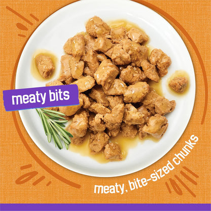 Purina Friskies Wet Cat Food, Meaty Bits Chicken Dinner in Gravy - (Pack of 24) 5.5 oz. Cans