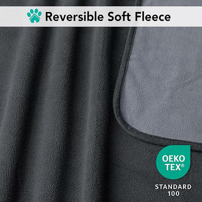 PetAmi Waterproof Dog Blanket for Extra Large Pets Dogs Cats, Large Pet Couch Cover Protector for Furniture, Reversible Washable Soft Fleece Cat Blanket for Bed Couch Sofa, 60x80 (Gray/Light Gray)