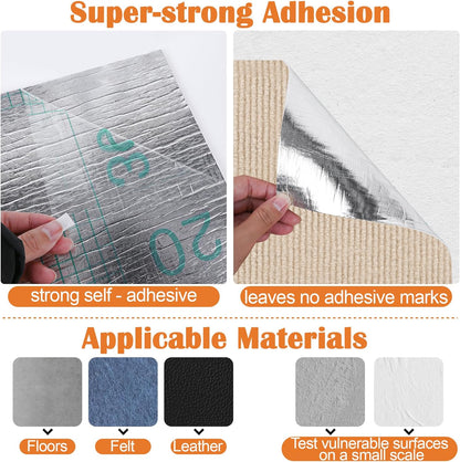 Cat Scratch Deterrent for Furniture - 100" x 15.8" Trimmable Self-Adhesive Cats Claws Scratch Pads, DIY Cat Climbing Couch Protector for Scratch Post Cat Tree Replacement Indoor (Khaki)