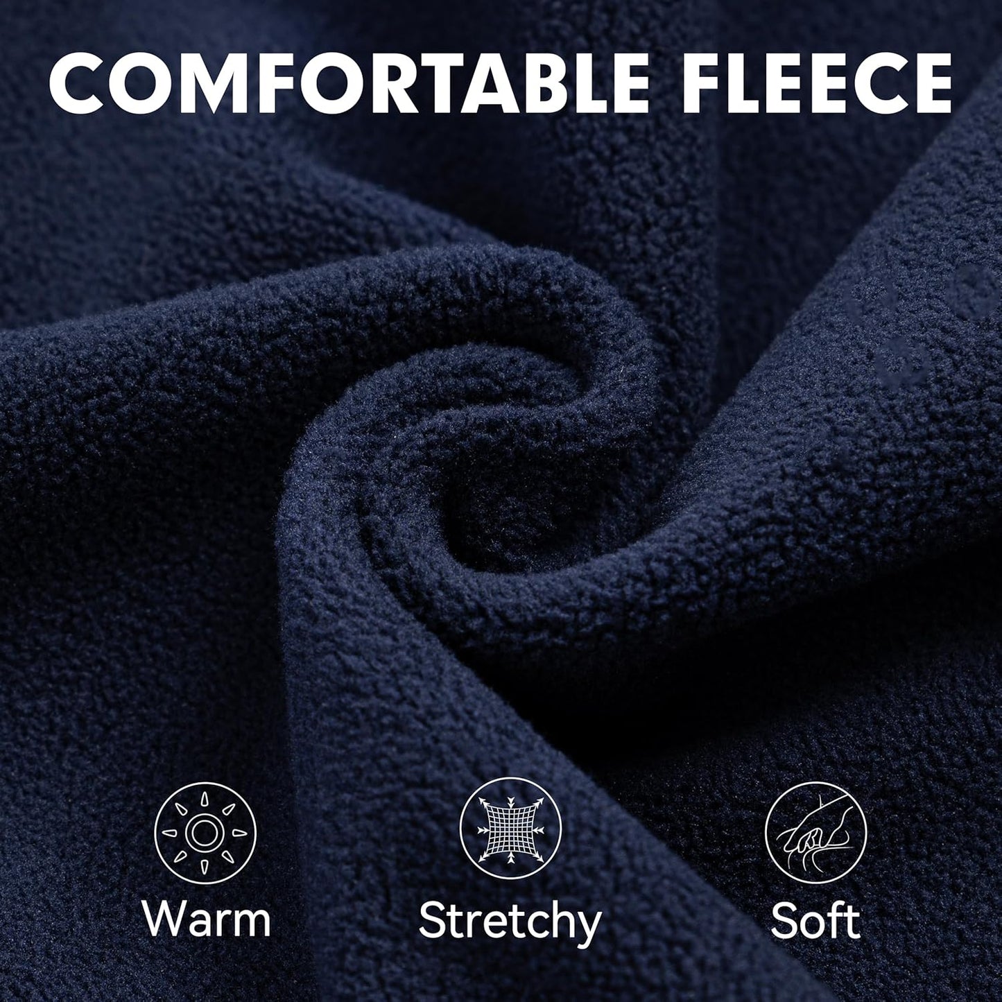 cyeollo Fleece Dog Sweater, Turtleneck Dog Sweatshirt Stretchy Pullover Fleece Vest Warm Winter Fall Clothes for Small Dogs Boy Pet Apparel, Navy Blue L