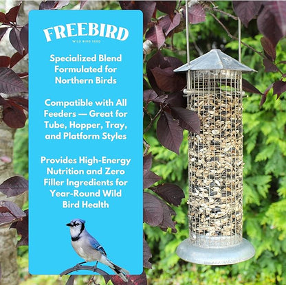 Premium Sunflower Select Bird Seed by Freebird - Black Oil Sunflower Seeds, Sunflower Kernels, Safflower Seeds - Finch and Songbird Wild Bird Seed for Outside Feeders - 6lb Bag