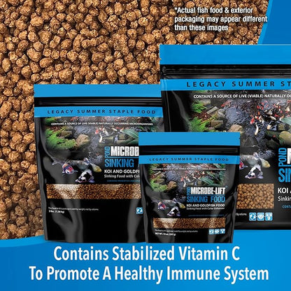 MICROBE-LIFT Sinking Fish Food Pellets for Ponds, Water Gardens, and Fountains, for Live Goldfish and Koi, 14 Ounces