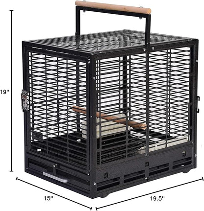 ZooPro Pet Travel Cage - Durable Metal Small Pet Carrier - for Sugar Gliders, Hedgehogs, Squirrels, Guinea Pigs, Hamsters, Rats, Parrots, Finches, Parakeets, & Other Small Mammals and Birds