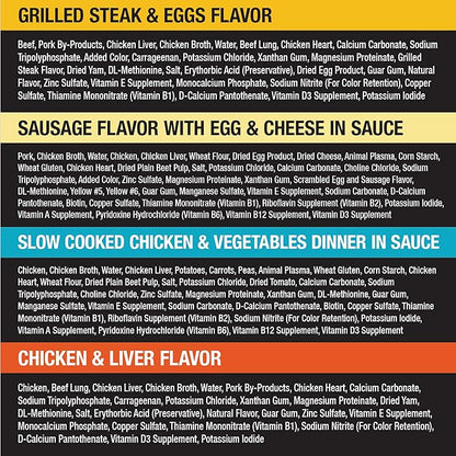 Cesar Wet Dog Food Home Delights & Classic Loaf in Sauce, Breakfast & Dinner Variety Pack, 3.5 oz. Easy Peel Trays (24 Count, Pack of 1)