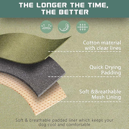 BUMBIN Tactical Dog Harness for Large Dogs, No Pull, Reflective, Green, L(Neck:19-25", Chest:21-35")