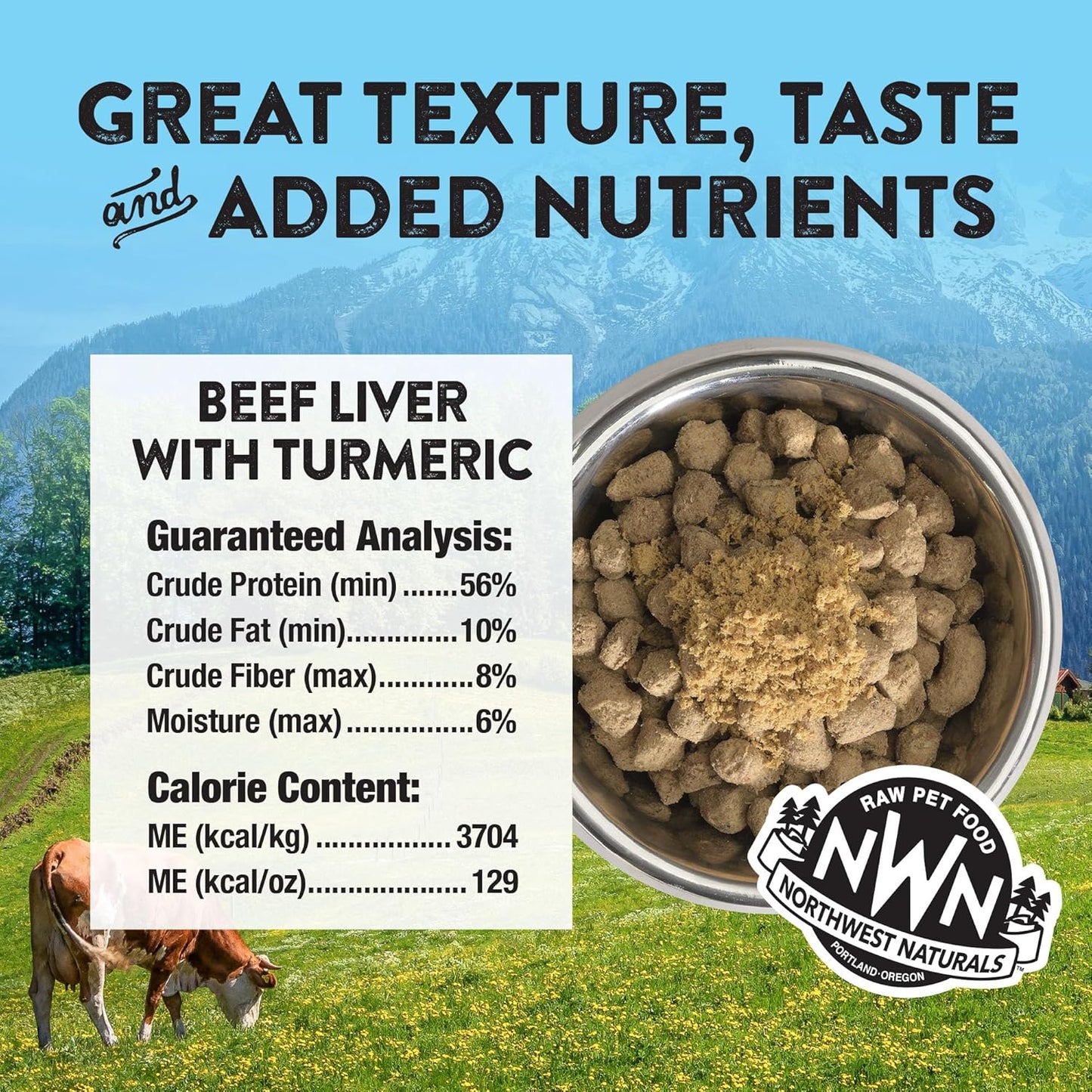 Northwest Naturals Freeze-Dried Functional Toppers - Beef Liver with Turmeric (4.5 oz), Salmon/Shiitake/Maitake Mushrooms (3.5 oz) - for Dogs and Cats, Human Grade Ingredients, All Natural