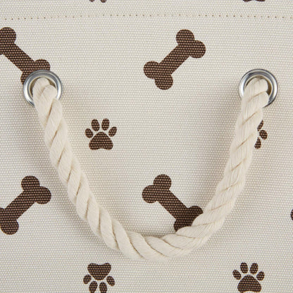 Bone Dry Pet Storage Collection Paw and Bone Print, Medium Rectangle, 16x10x12, Dark Brown