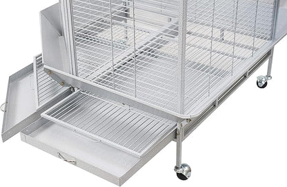 Seny Corner Bird Cage for Cockatiel Parakeet Black and White New (White)