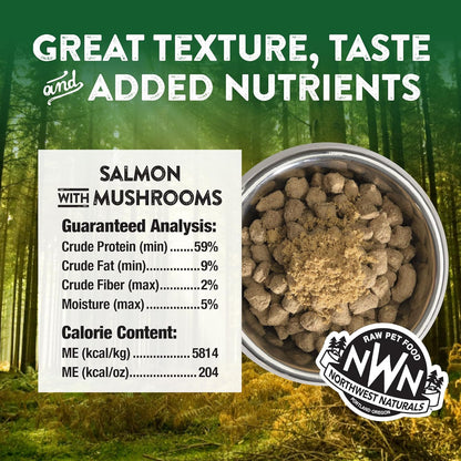 Northwest Naturals Freeze-Dried Functional Toppers - Beef Liver with Turmeric (4.5 oz), Salmon/Shiitake/Maitake Mushrooms (3.5 oz) - for Dogs and Cats, Human Grade Ingredients, All Natural