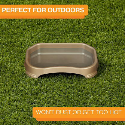 Neater Pet Brands Large Capacity Outdoor Dog Water Bowl for Small Dogs, Cats, Reptiles, Birds, & Small Animals, Outdoor Water Bowls for Dogs (8 Cups), Feed Bowl & Trough, Indoor or Outside, Champagne