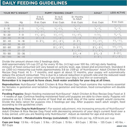 NutriSource Adult Dry Dog Food, Chicken and Rice, 26LB