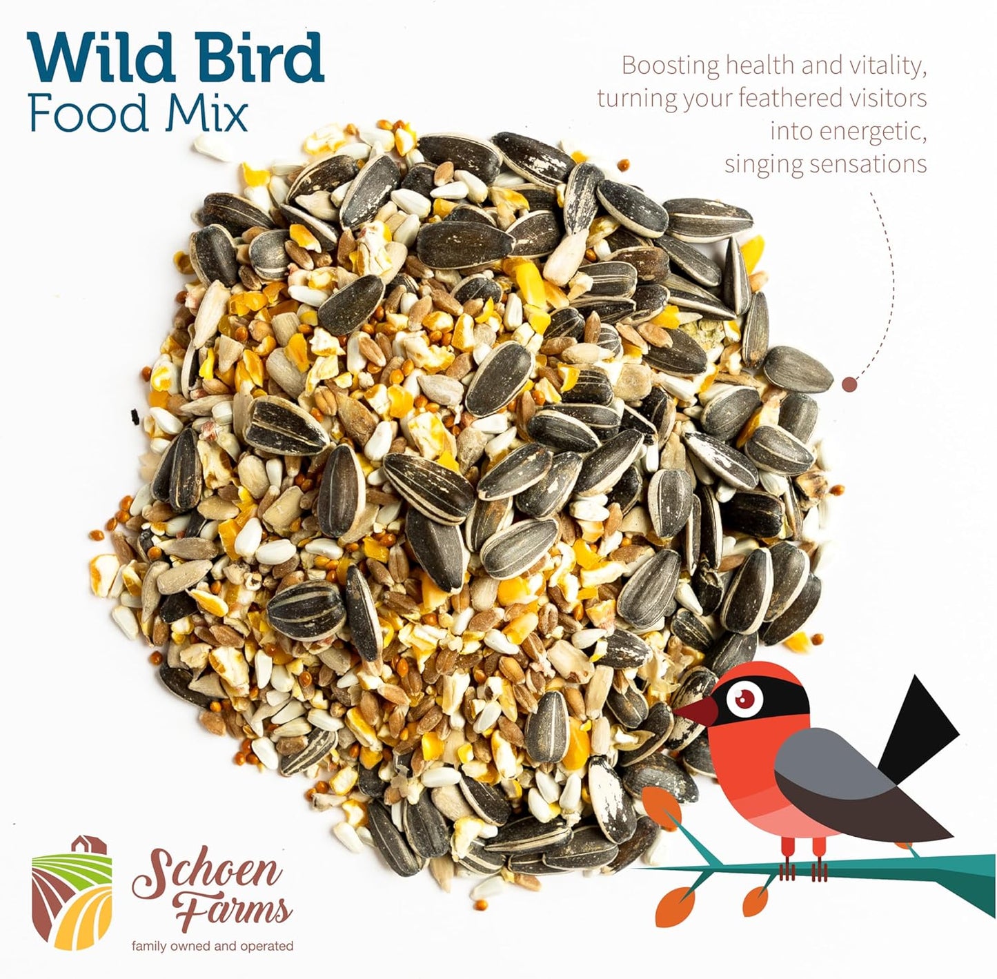 Gourmet Wild Bird Food Mix (10 LBS) Blend for Cardinals, Chickadees, Nuthatches, Woodpeckers and Songbirds