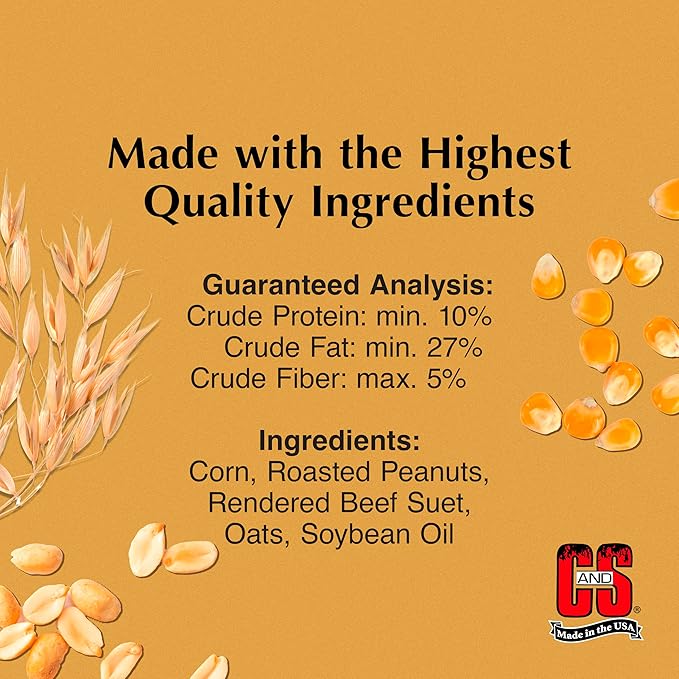 C&S Peanut Delight No Melt Suet Dough 11.75 Ounces, 8 Pack