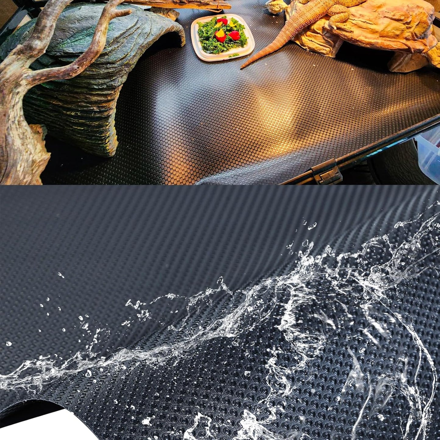 HERCOCCI Bearded Dragon Tank Accessories, Reptile Mat Bridge Hammock Flexible - Jungle Climbing Vines and Leaves with Suction Cups Habitat Décor for Hiding& Climbing Snake Gecko Lizard Chameleon