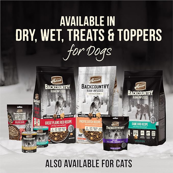 Merrick Backcountry Raw Infused Grain Free Dog Food, Great Plains Red Recipe, Freeze Dried Dog Food - 10 lb. Bag